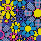 Blue Retro Garden Gingham Flowers Maximalist 60s 70s Floral Pattern Coffee Mug Gallery Image 2