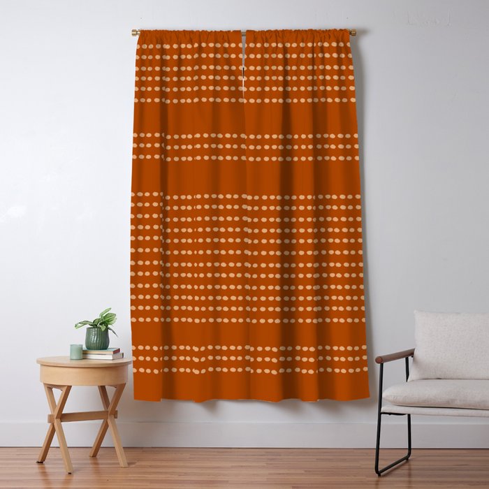 Spotted, African Pattern, in Terracotta Window Curtain Gallery Image 1