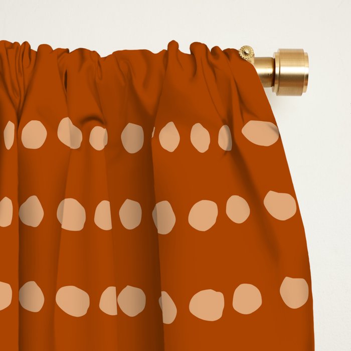 Spotted, African Pattern, in Terracotta Window Curtain Gallery Image 2