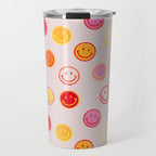 Smiling Faces Pattern Travel Mug Gallery Image 1