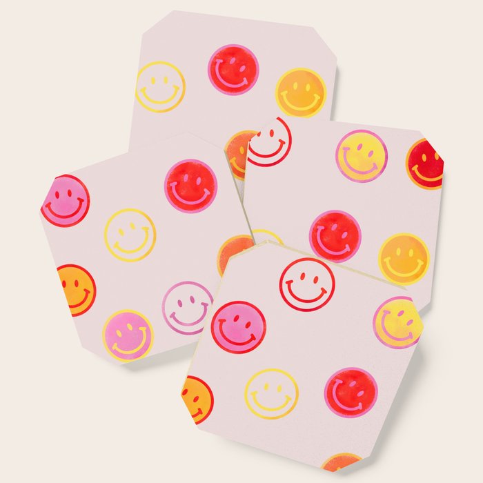 Smiling Faces Pattern Coaster Gallery Image 1