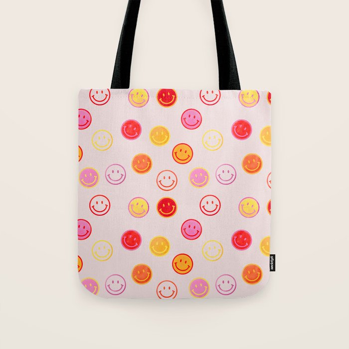 Smiling Faces Pattern Tote Bag Gallery Image 1