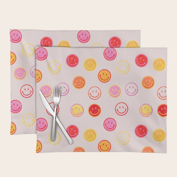 Smiling Faces Pattern Placemat Gallery Image 1