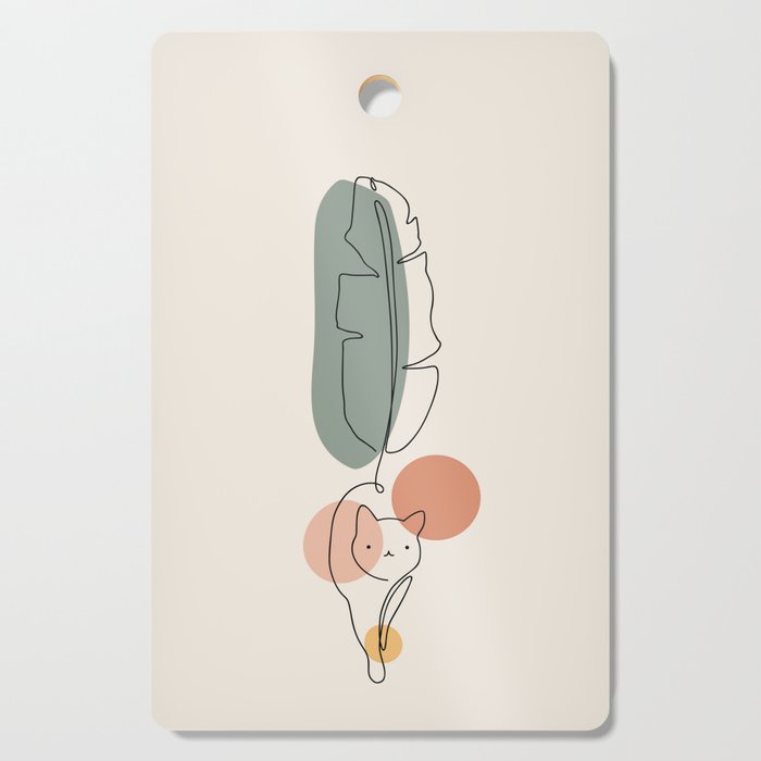 Cat and Plant 35 Cutting Board Gallery Image 1