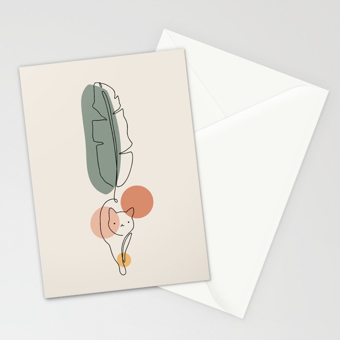 Cat and Plant 35 Stationery Card Gallery Image 2