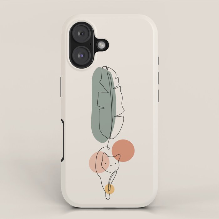 Cat and Plant 35 iPhone Case Gallery Image 1