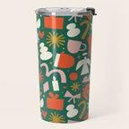 Abstract retro organic christmas shape pattern Travel Mug Gallery Image 2