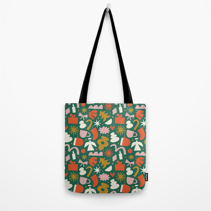 Abstract retro organic christmas shape pattern Tote Bag Gallery Image 2