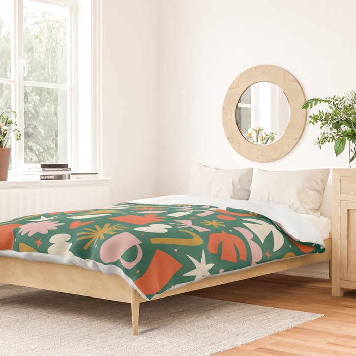 Abstract retro organic christmas shape pattern Duvet Cover Gallery Image 2