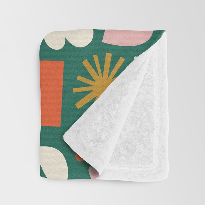 Abstract retro organic christmas shape pattern Throw Blanket Gallery Image 3