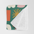 Abstract retro organic christmas shape pattern Throw Blanket Gallery Image 3