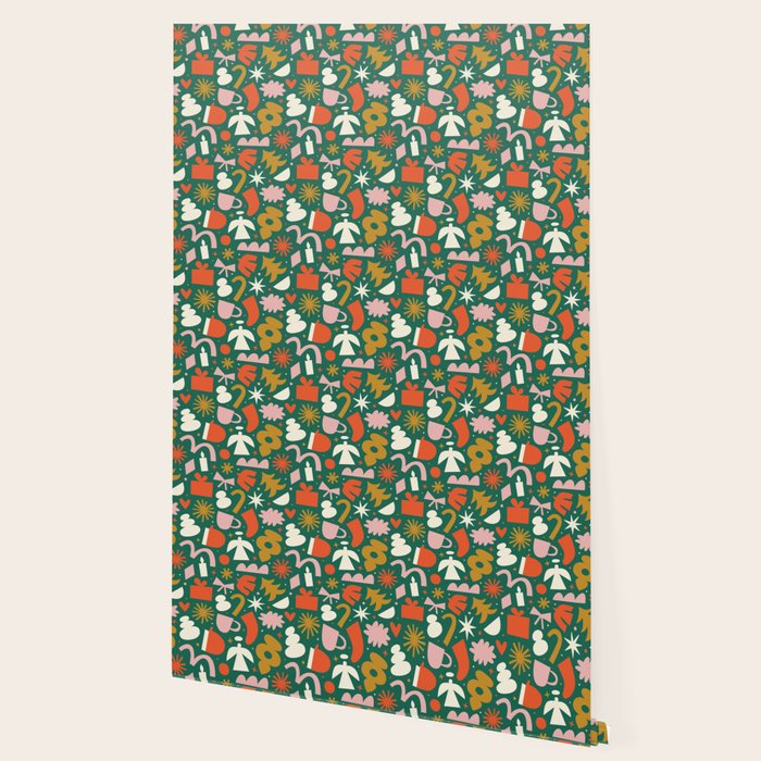 Abstract retro organic christmas shape pattern Wallpaper Gallery Image 2