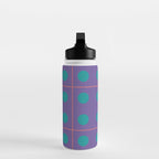 Retro Geometric Circle Grid Water Bottle Gallery Image 3