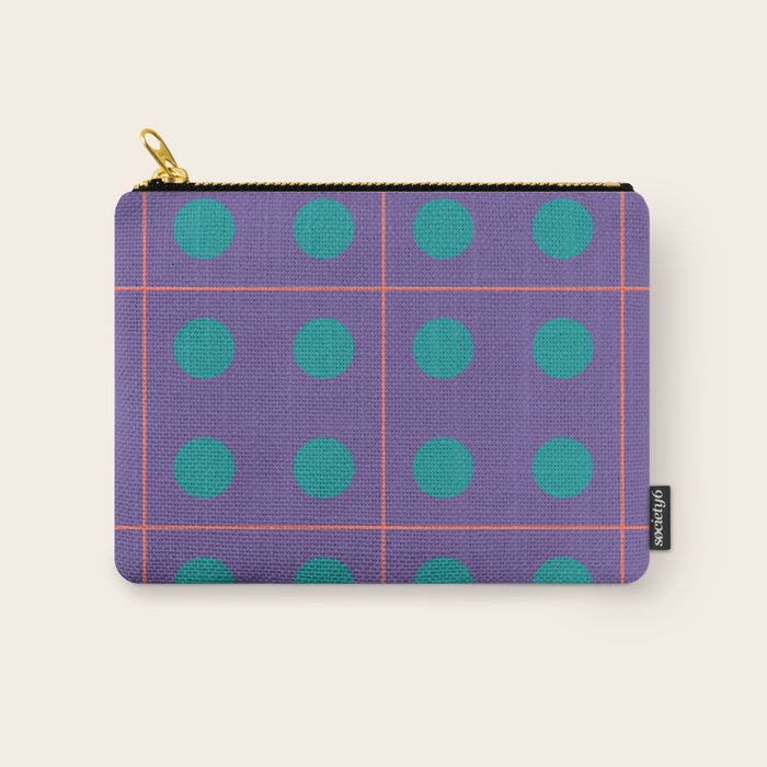 Retro Geometric Circle Grid Carry All Pouch Gallery Image 1
