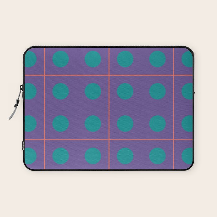 Retro Geometric Circle Grid Laptop Sleeve Gallery Image 1