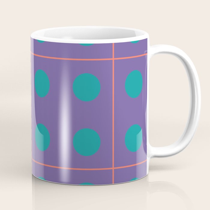 Retro Geometric Circle Grid Coffee Mug Gallery Image 1