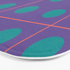 Retro Geometric Circle Grid Bath Mat Gallery Image 3