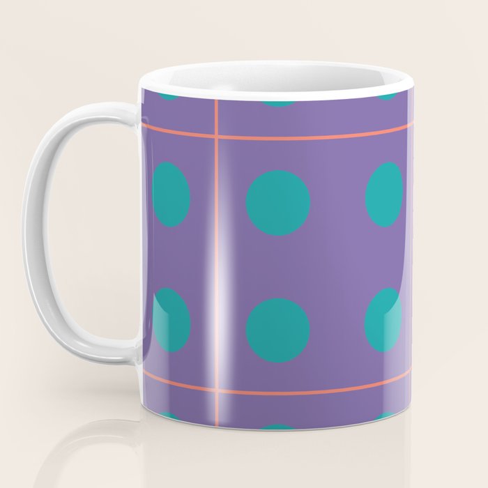 Retro Geometric Circle Grid Coffee Mug Gallery Image 3