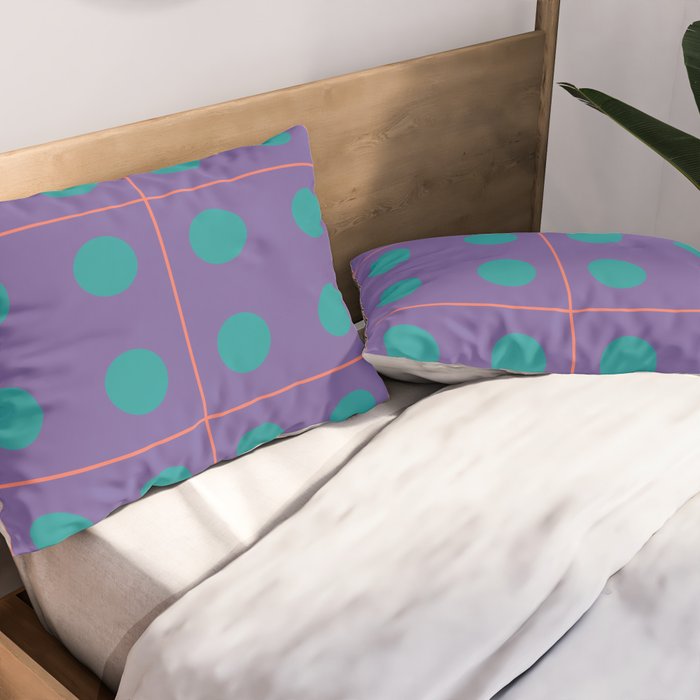 Retro Geometric Circle Grid Pillow Sham Gallery Image 2