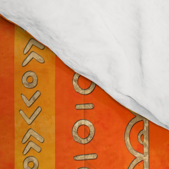 Tribal Ethnic pattern gold on bright orange Comforter Gallery Image 4