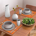 Tribal Ethnic pattern gold on bright orange Placemat Gallery Image 2