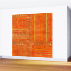 Tribal Ethnic pattern gold on bright orange Wall Mural Gallery Image 2