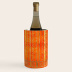 Tribal Ethnic pattern gold on bright orange Wine Chiller Gallery Image 3