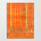 Tribal Ethnic pattern gold on bright orange Notebook Gallery Image 4