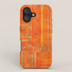 Tribal Ethnic pattern gold on bright orange iPhone Case Gallery Image 1