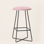 Fine Stripes Vertical Pattern Fresh Pink and White Stool Gallery Image 1