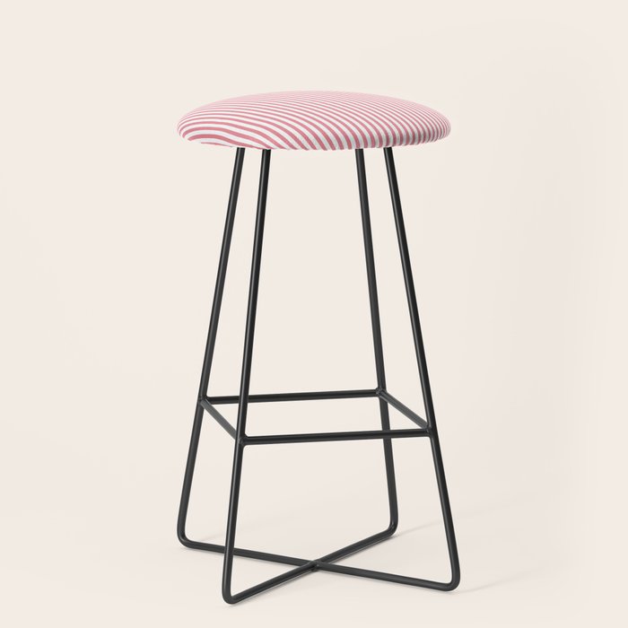 Fine Stripes Vertical Pattern Fresh Pink and White Stool Gallery Image 1