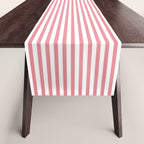 Fine Stripes Vertical Pattern Fresh Pink and White Table Runner Gallery Image 1