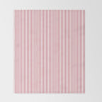 Fine Stripes Vertical Pattern Fresh Pink and White Throw Blanket Gallery Image 2