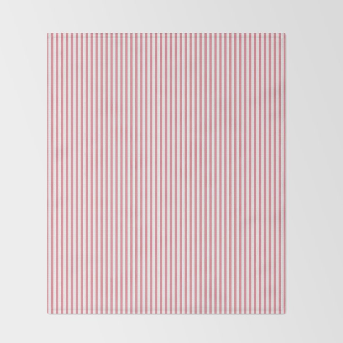 Fine Stripes Vertical Pattern Fresh Pink and White Throw Blanket Gallery Image 2