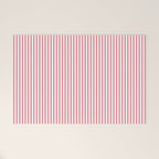 Fine Stripes Vertical Pattern Fresh Pink and White Welcome Mat Gallery Image 1