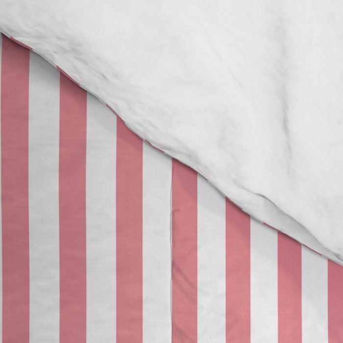 Fine Stripes Vertical Pattern Fresh Pink and White Comforter Gallery Image 4