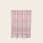 Fine Stripes Vertical Pattern Fresh Pink and White Wall Hanging Gallery Image 1