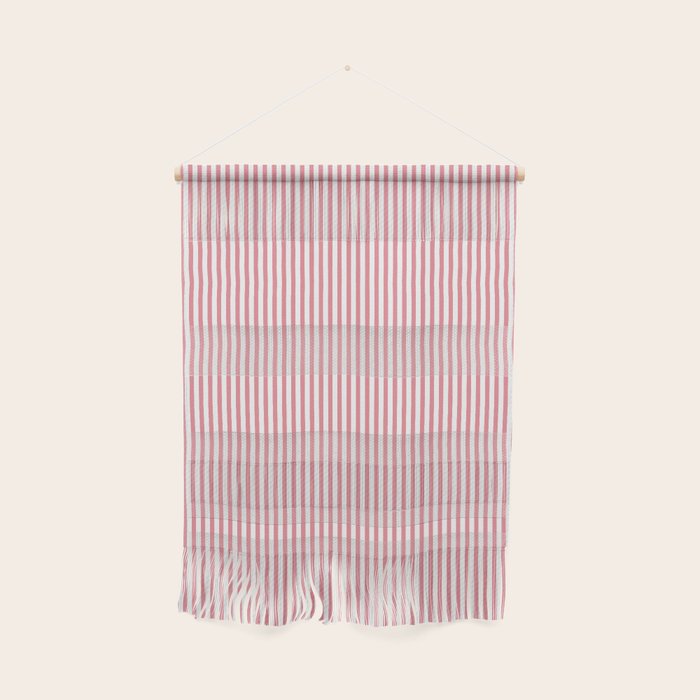Fine Stripes Vertical Pattern Fresh Pink and White Wall Hanging Gallery Image 1