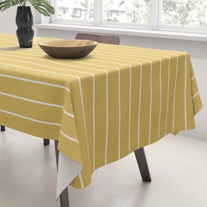 Minimal Arch XXXV Sunshine Yellow Modern Geometric Lines Tablecloth Gallery Image 3