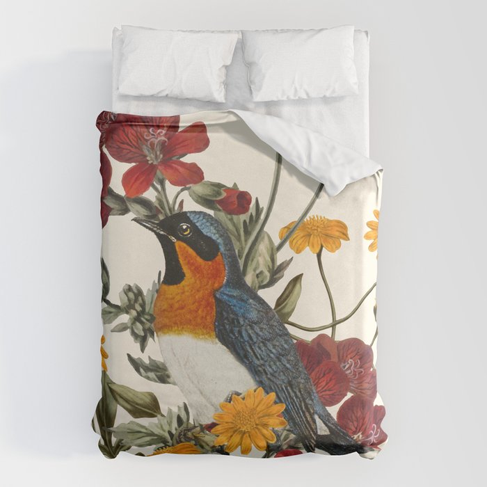 Little Bird and Flowers Duvet Cover Gallery Image 6