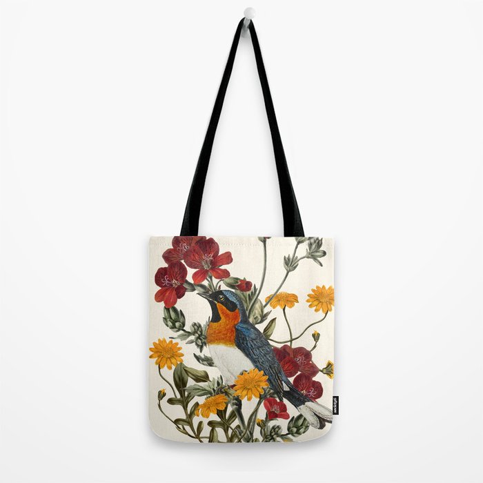 Little Bird and Flowers Tote Bag Gallery Image 2