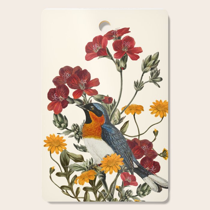 Little Bird and Flowers Cutting Board Gallery Image 1