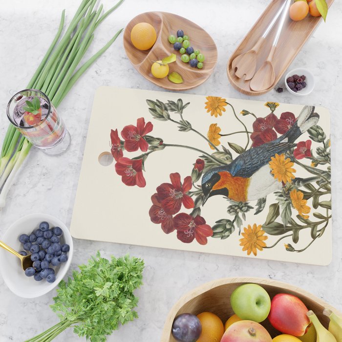 Little Bird and Flowers Cutting Board Gallery Image 2