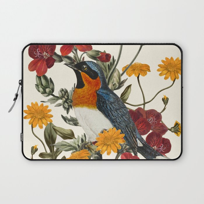 Little Bird and Flowers Laptop Sleeve Gallery Image 1
