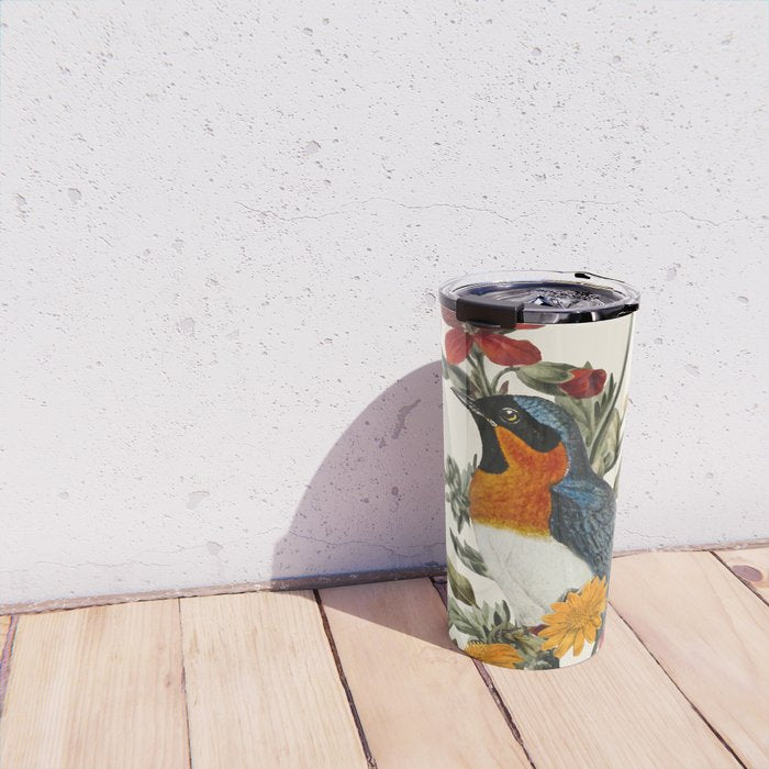 Little Bird and Flowers Travel Mug Gallery Image 4