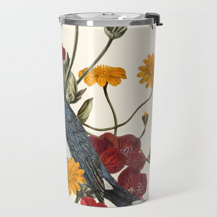 Little Bird and Flowers Travel Mug Gallery Image 2