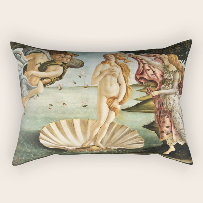The Birth of Venus by Sandro Botticelli Rectangular Pillow Gallery Image 2