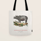 Indian Rhino Retro Art Tote Bag Gallery Image 1