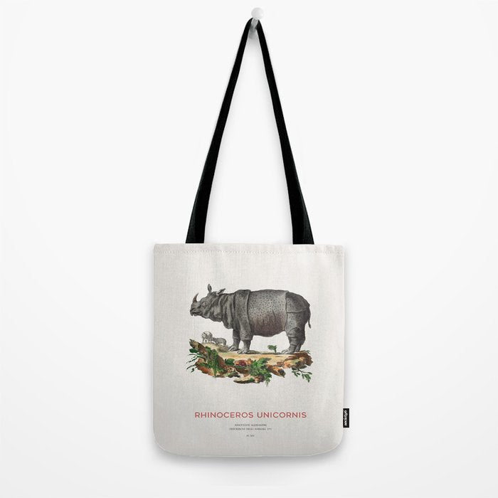 Indian Rhino Retro Art Tote Bag Gallery Image 2