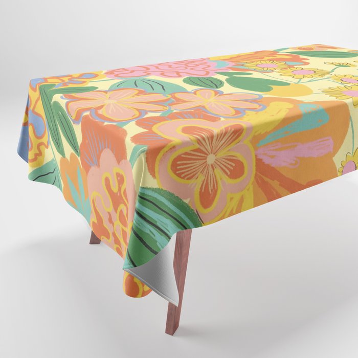 Yellow floral Tablecloth Gallery Image 1